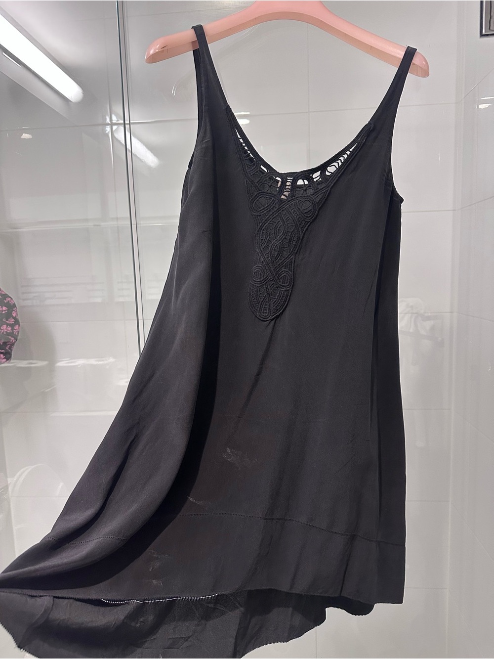 Aritzia Wilfred 100% silk Lace-Detail Slip Dress XS